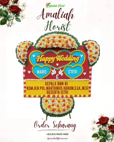 Karangan Papan Bunga Pernikahan di Manisrejo